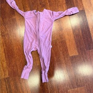 Little Sleepies Ribbed Zip-Front One-Piece in Lavender
